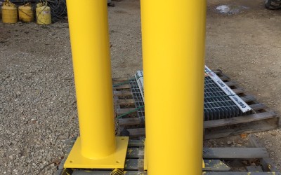 A Steel Bollard Protects Structures and Pedestrians